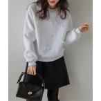 トレーナー スウェット 裏起毛リボンスウェット レディース