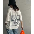 ショッピング柄 tシャツ Tシャツ レディース 「PENDLETON/ペンドルトン」 別注 ネイティブ柄バックプリント ドローコードTシャツ