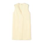 ベスト ジレ レーヨンナイロンダブルフェイス ロングジレ レディース