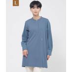 ブラウス シャツ 「L」「ウォッシャブル」ハイゲージコンパクトジャージープルオーバーロングブラウス レディース