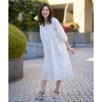 ワンピース 「洗濯機可能」「ペチコート付」エンブロイダリーワンピース