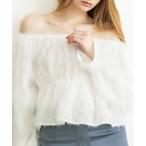ブラウス シャツ オフショルダーフェザーブラウス レディース