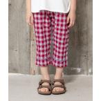 パンツ サッカーチェック7分丈パンツ キッズ 子供服 女の子