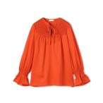 ブラウス シャツ コットンシルクサテン アートタックブラウス レディース