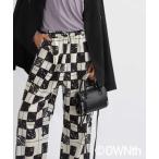パンツ ブロックチェックパターンストレートパンツ レディース メンズ