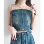 ショッピングチューブトップ チューブトップ レディース Vintage Denim Tube Top / ビンテージデニムチューブトップ