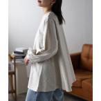 tシャツ 裾フレアボリューム袖トップス レディース