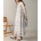 ワンピース 「低身長向けサイズあり」レイヤード風ニュアンス柄ワンピース