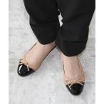 バレエシューズ パンプス トゥキャップバレエシューズ「低反発スポンジ入り」