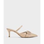 パンプス オーバルバックル ポインデッドトゥミュール