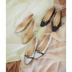 パンプス スクエアトゥチェーンパンプス