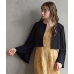 ショッピングファスナー ジャケット ノーカラージャケット 袖ファスナーフレアスリーブジャケット レディース