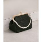 ハンドバッグ パールハンドルふくれジャガードハンドバッグ