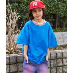 tシャツ 「PAIRMANON STREET」ライン リブ 無地 配色 リンガー 半袖 Tシャツ キッズ 子供服 男の子 女の子