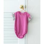 ベビー服 ロンパース 「リンクコーデ」「ベビー」袖フリル 半袖ワッフルロンパース