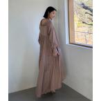 ワンピース サテンバックギャザーシャツワンピース レディース