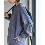ショッピングチュニック チュニック 袖布帛切替裏毛チュニック