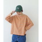 tシャツ ボーダー配色バインダー BIGカットソー レディース