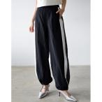 パンツ 「2024SS COLLECTION」「低身長/高身長サイズ有」ナイロンタフタ配色ジョガーサイドラインパンツ レディース