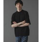 tシャツ プレーティングニットリラックスモックネック 半袖 メンズ