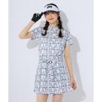 ワンピース 「FILA GOLF/フィラゴルフ」レディース半袖ロゴ柄ワンピース ゴルフ