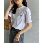 tシャツ 「FRED PERRY/フレッドペリー」 ワンポイントロゴ刺繍 ショートスリーブリンガーTシャツ レディース メンズ
