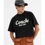 tシャツ Tシャツ レディース カーシヴ シグネチャー クロップド Tシャツ