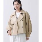 コート トレンチコート 綿混パフショートトレンチコート レディース