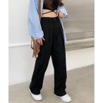 チノパン ハイウエスト ワイド チノ パンツ レディース