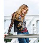 tシャツ タトゥーメッシュニットトップ レディース