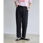 パンツ 接触冷感リネンレーヨンテーパードパンツ レディース