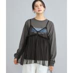 tシャツ チュールキャミ付きロックTシャツ レディース