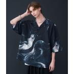 ショッピングブランド シャツ ブラウス メンズ Marble Pattern Short-Sleeve Shirt - マーブル転写総柄半袖シャツ