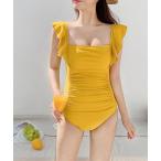  купальный костюм оборка плечо One-piece купальный костюм женский женский 