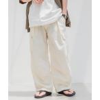 カーゴパンツ Nylon ＆ cotton/wide military cargo pants / ナイロンコットン ワイドミリタリー カーゴパンツ