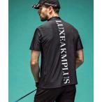 tシャツ LUXEAKMPLUS(リュクスエイケイエムプラス)ゴルフ バックロゴ半袖モックネックTシャツ メンズ レディース