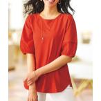 tシャツ 袖シアー切替デザインプルオーバー レディース