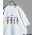 メンズ tシャツ Tシャツ 「a-r」「PEZ×Red Cap Girl」別注とろみポンチ イラストプリント サイドスリット BIG TEE