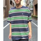 ショッピングhurley tシャツ Tシャツ メンズ Hurley/ハーレー 半袖Tee ルーズシルエット パネルボーダー MSS2411019