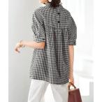 ブラウス シャツ サッカー素材後ろボタンデザインブラウス レディース