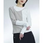 tシャツ レイヤーアシメカットアウトカットソー｜ウォッシャブル/ロンT/秋服/冬服 レディース