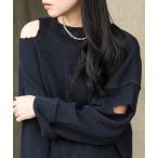 tシャツ ダメージ ワッフルプルオーバー レディース