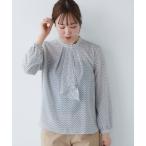 ブラウス シャツ デシンキカプリントスカーフタイブラウス レディース