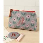 ポーチ イニシャルジャガードポーチ レディース