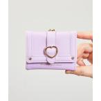 ショッピングミニ財布 財布 レディース SUNNY SIDE:ハート金具　がま口　三つ折りミニ財布