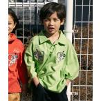 ポロシャツ  「PAIRMANON STREET」ビッグシルエット スキッパー スカジャン風 刺繍 半袖 Tシャツ キッズ 子供服 男の子 女の子