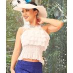 チューブトップ ベアトップ 「Maunaloa」シフォンフリルベアトップ