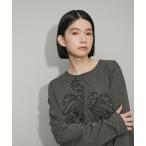 ショッピングサステナブル商品 tシャツ Tシャツ レディース 「WEB限定・サステナブル・洗える」コードエンブロイダリーロンTEE