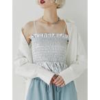 キャミソール メタリックシャーリングビスチェ「セットアップ対応」