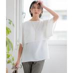 tシャツ 「洗える」ストレッチジョーゼット レイヤー カットソー レディース